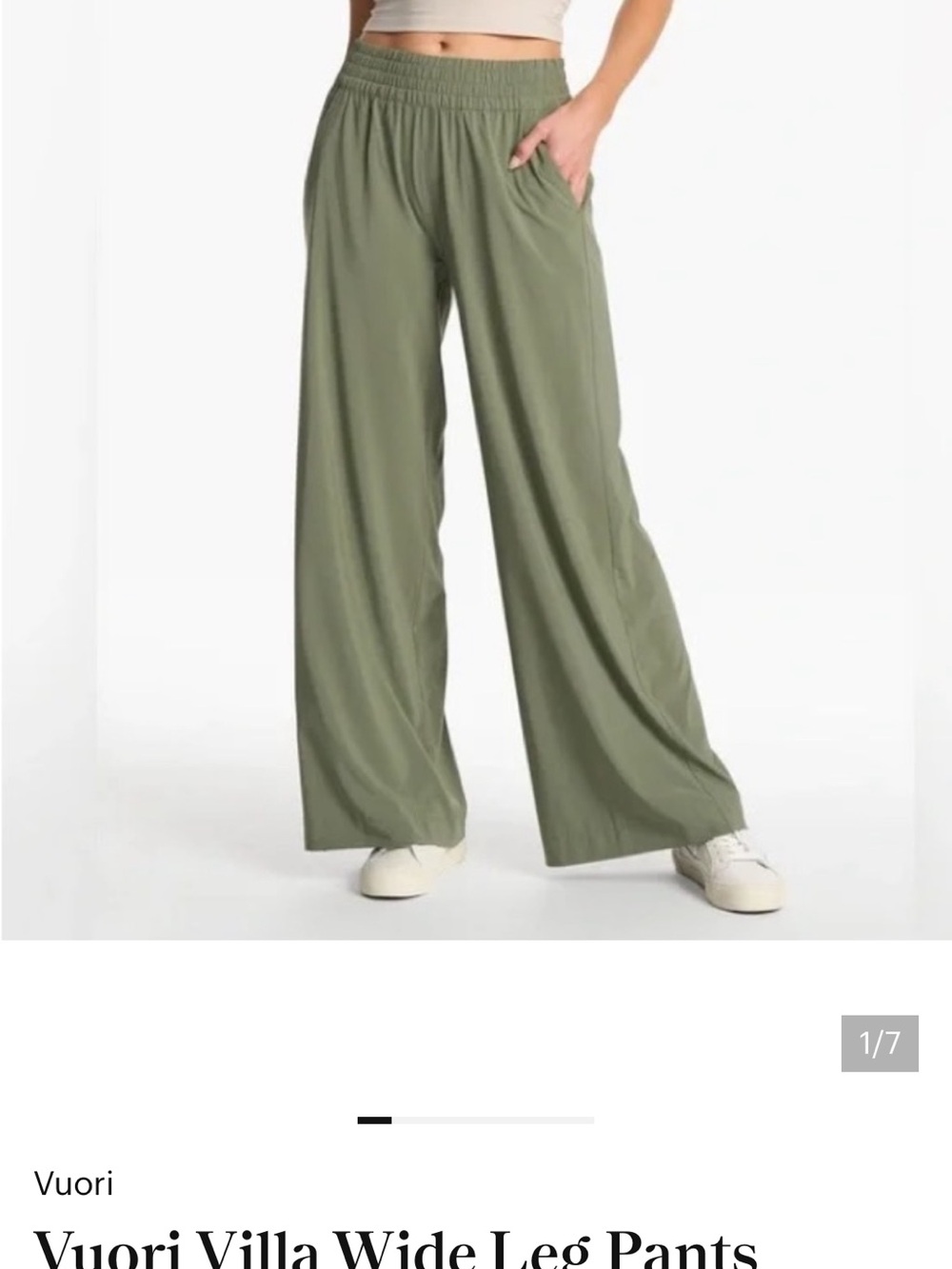 Vuori Olive Green Villa Wide Leg Pants